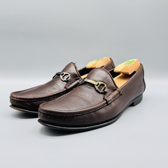 Allen Edmonds Shoes Mens 10.5 Brown Leather Grayson Loafers Bit Slip On Dress - Picture 4 of 13